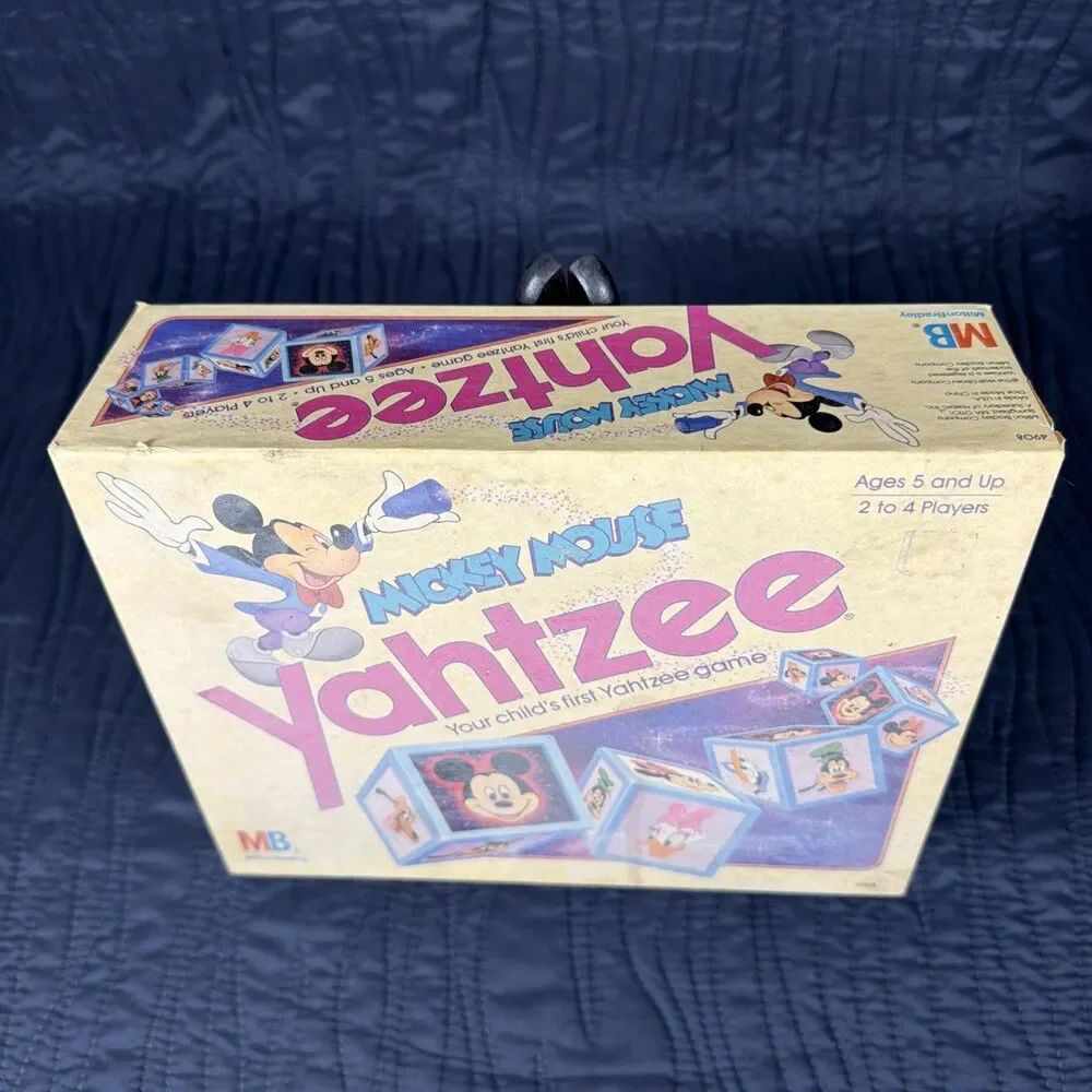 Vintage Mickey Mouse Yahtzee Game Milton Bradley MB Disney Complete? 1989
